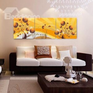 New Arrival Elegant Golden Trees Print 3-piece Cross Film Wall Art Prints