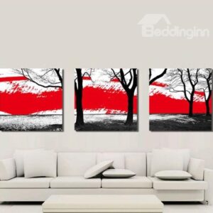 New Arrival Stylish Black Trees Print 3-piece Cross Film Wall Art Prints