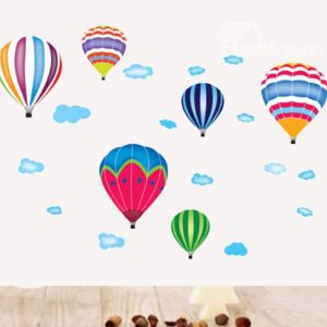 New Arrival Lovely Hot-air Balloons Cartoon Print Wall Stickers