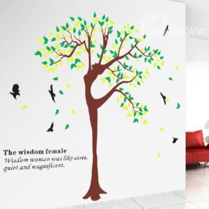 New Arrival Beautiful Wisdom Female Tree Print Wall Stickers