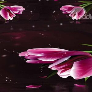 Stunning Pink Tulips Print 4 Piece Bedding Sets