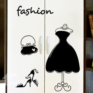 New Arrival Romantic Princess Fashion Dress Print Wall Stickers