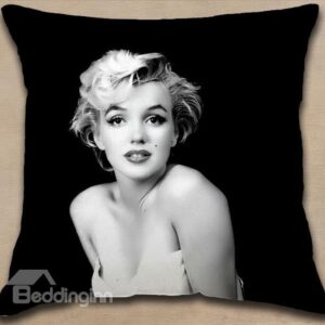 New Arrival Elegant Young Marilyn Monroe in White Dress Print Throw Pillowcase