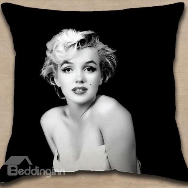 New Arrival Elegant Young Marilyn Monroe in White Dress Print Throw Pillowcase