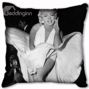 New Arrival Black and White Color Sexy Marilyn Monroe Classic Action Print Throw Pillowcase