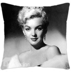 New Arrival Black and White Color Elegant Marilyn Monroe Print Throw Pillowcase