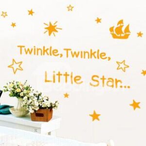 New Arrival Lovely Colorful Twinkle Stars Letters Print Wall Stickers