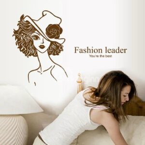 New Arrival Beautiful Lady and Letters Print Wall Stickers