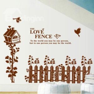 New Arrival Lovely Coffee Love Fences Print Wall Stickers