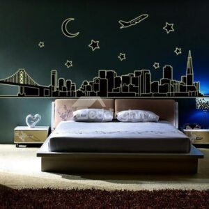 New Arrival Beautiful Famous Scenic Spots Fluorescent Print Wall Stickers