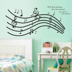 New Arrival Lovely Musical Notes and Notation Print Wall Stickers