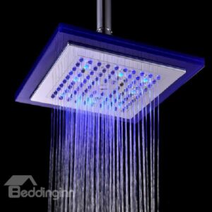 8 Inches LED Colors-changing ABS Rectangular Shower Head Faucet