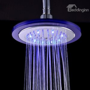Contemporary LED Colors-changing ABS Round Shower Head Faucet