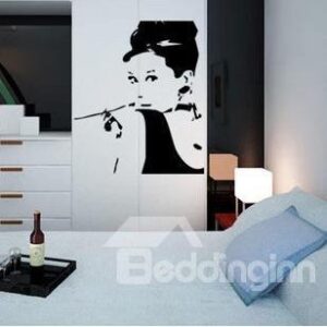 New Arrival Elegant Audrey Hepburn Figure Print Wall Stickers