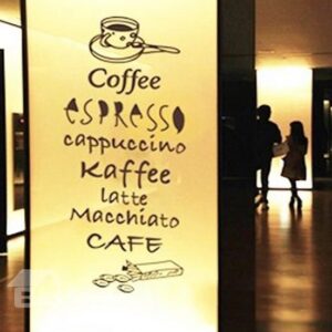 New Arrival Lovely Coffee Names Print Wall Stickers