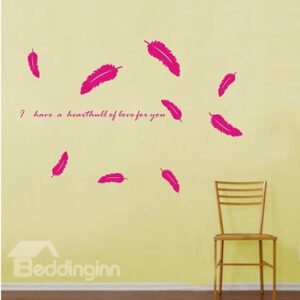 New Arrival Beautiful Feathers and Letters Print Wall Stickers