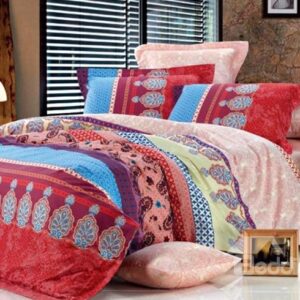 High Class Staple Cotton Colorful 4 Piece Duvet Cover Sets