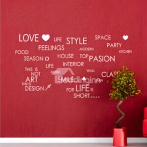 New Arrival Romantic English Letters Print Wall Stickers