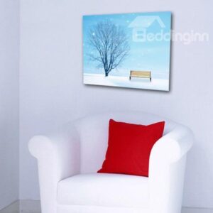 New Arrival Lovely Tree and Bench in Snow Print Cross Film Wall Art Prints