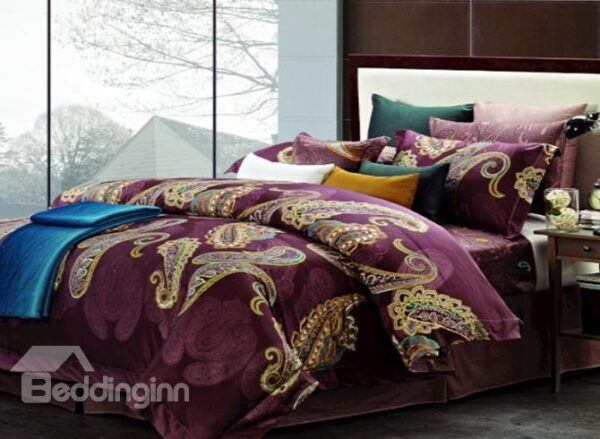 Royal Color Staple Cotton 4 Piece Duvet Cover Sets