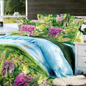 Magic Green Garden Pattern 4 Piece Cotton Duvet Cover Sets