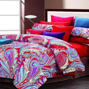 Colorful Phoenix Feathers Print 4 Piece Cotton Bedding Sets