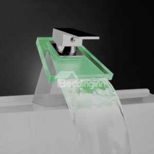 Contemporary LED Glass Temperature Control Luminous Faucet