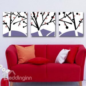New Arrival Abstract Tree and Branches Print 3-piece Cross Film Wall Art Prints