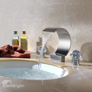 New Arrival Chrome-colored Three Piece Waterfall Faucet