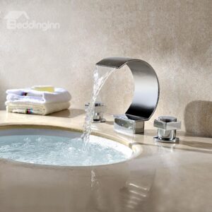 Half-Moon Contemporary Double Handles Waterfall Faucet