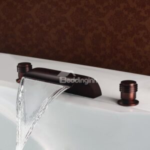 Antique Bronze Finish Widespread Double Handles Waterfull Faucet