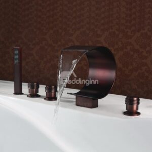 New Arrival Arc-Shaped Widespread Five Piece Waterfall Faucet