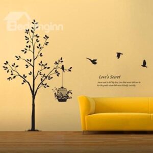 Love's Secret Big Tree and Flying Birds Wall Stickers