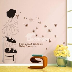 New Arrival Blowing Dandelion Girl Wall Stickers