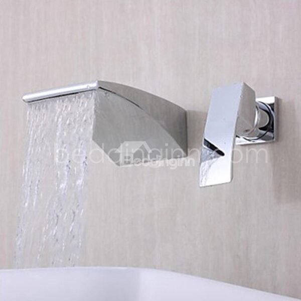New Arrival Single Handle Widespread Waterfall Wall Mount Faucet