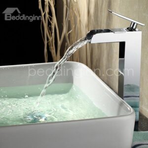 New Arrival Cuboid Handle Widespread Waterfall Sink Faucet