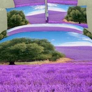 New Arrival Green Tree and Lavender Fields Print 3D Bedding Sets