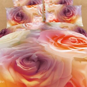 New Arrival Charming Orange Roses Print 3D Bedding Sets