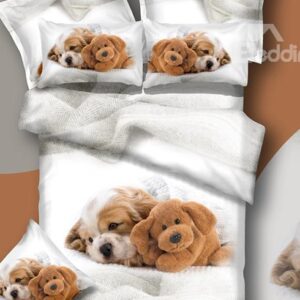 New Arrival Cute Dog and Toy Print 3D Bedding Sets