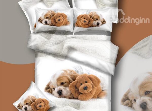 New Arrival Cute Dog and Toy Print 3D Bedding Sets