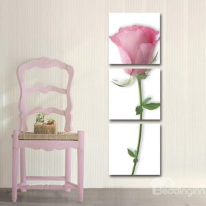 New Arrival Pink Rose Print 3-piece Cross Film Wall Art Prints