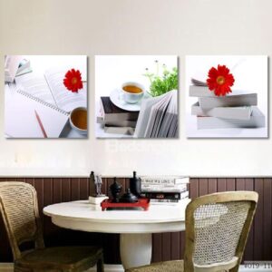Quiet Coffee and Books 3-piece Cross Film Wall Art Prints