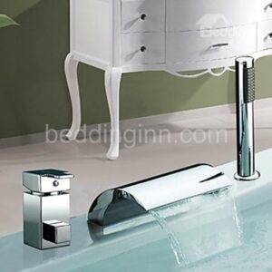 New Arrival Arc-Shaped Single Handle Widespread Waterfall Bathtub Faucet