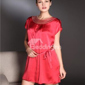 High Quality Graceful and Beautiful Skincare Silk Sleepwear