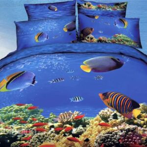 Underwater World Fish and Coral Tree Print Duvet Cover Sets