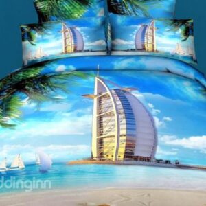 Burj Al Arab Hotel under the Blue Sky Print Duvet Cover Sets