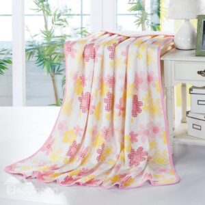 High Quality Bright and Fresh Style Floral Reactive Print Blanket