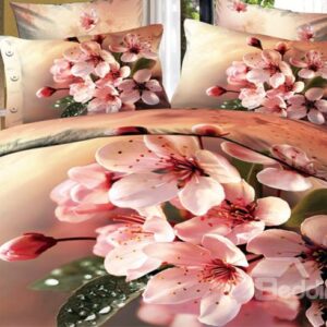 Beautiful Pink Flowers Print 3D Bedding Sets