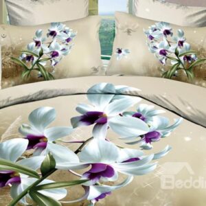 A Bouquet of White Flowers Print 3D Bedding Sets