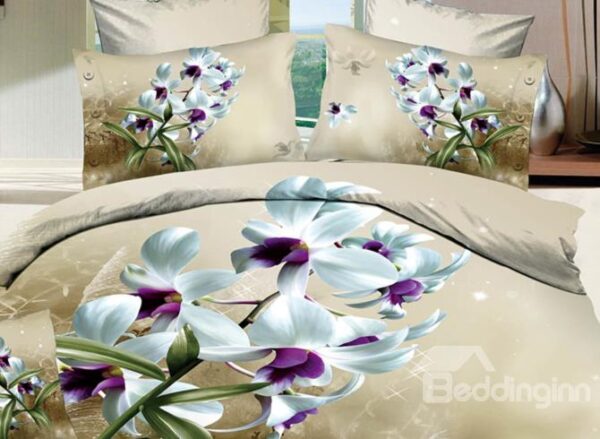 A Bouquet of White Flowers Print 3D Bedding Sets